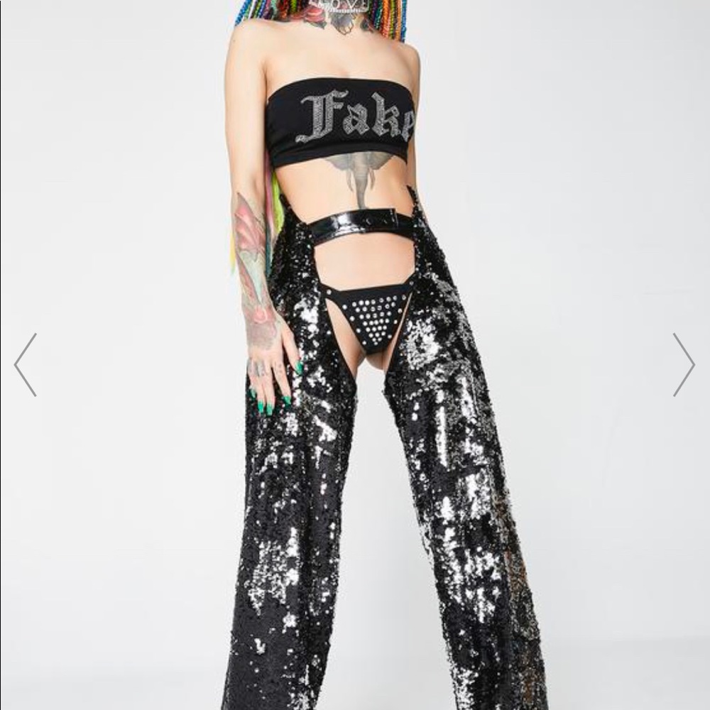Never been worn - Black and silver sequin chaps (ass-less chaps)